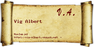 Vig Albert névjegykártya