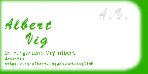 albert vig business card